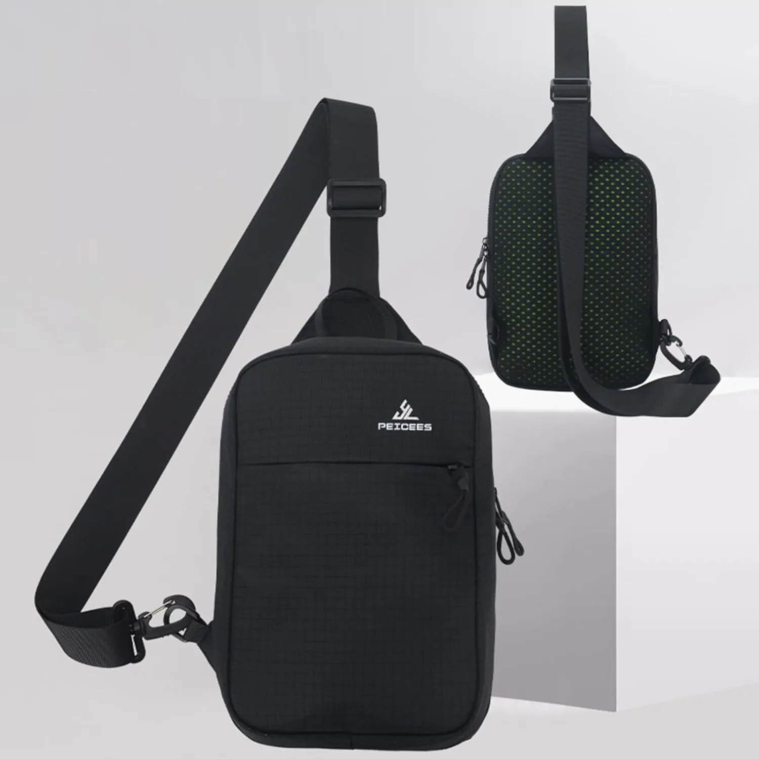 Peicees Small Sling Bag for Women Men Trendy Casual Phone Chest Bag Waterproof Crossbody Daypack