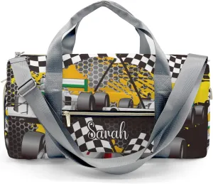 Personalized Car Racing Checkered Flags Custom Multi-functional Travel Bag, Unisex Portable Duffel Bag, Short Distance Travel Assistant