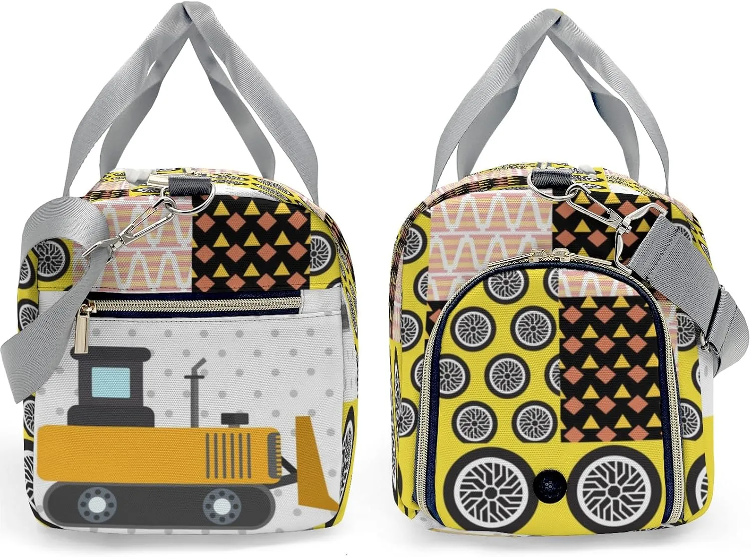 Personalized Construction Car Vehicle Custom Multi-functional Travel Bag, Unisex Portable Duffel Bag, Short Distance Travel Assistant