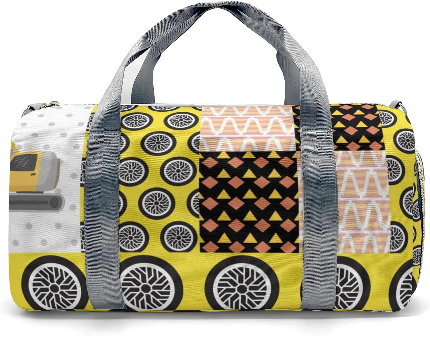 Personalized Construction Car Vehicle Custom Multi-functional Travel Bag, Unisex Portable Duffel Bag, Short Distance Travel Assistant