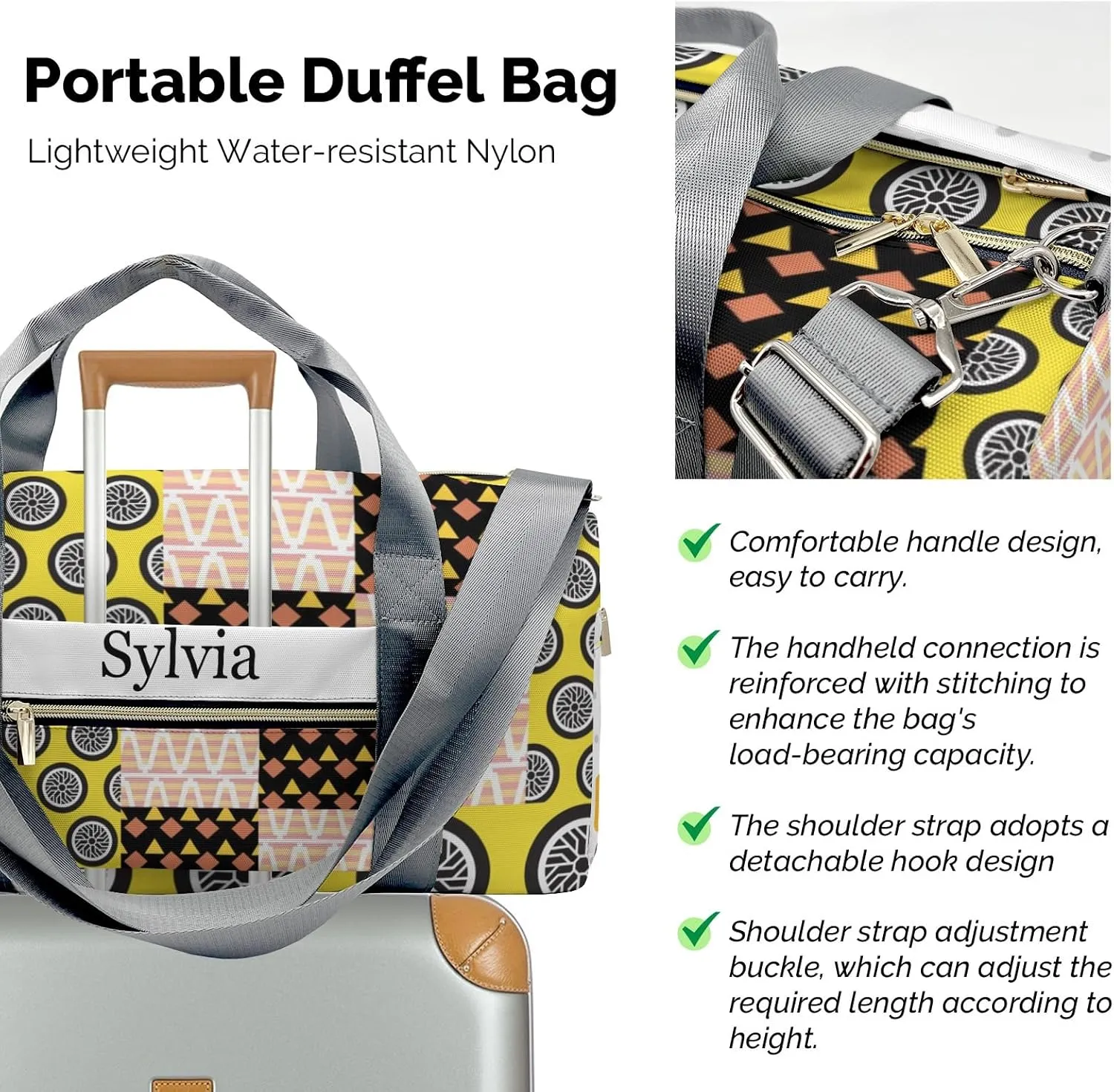 Personalized Construction Car Vehicle Custom Multi-functional Travel Bag, Unisex Portable Duffel Bag, Short Distance Travel Assistant