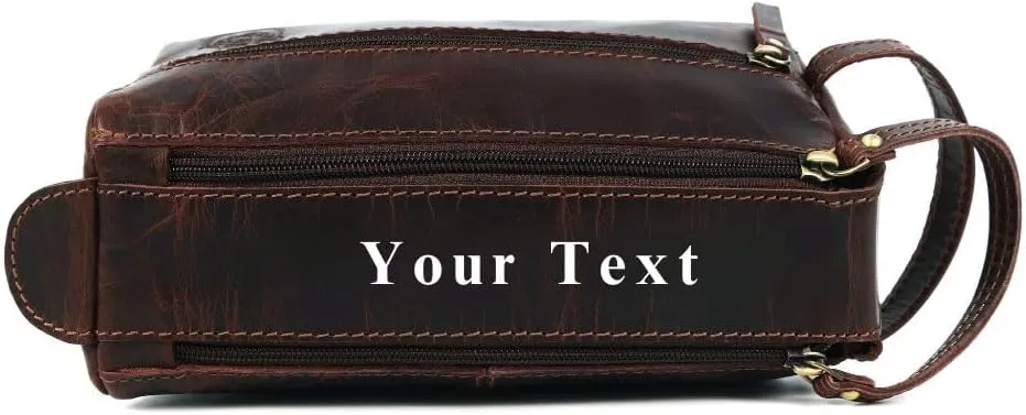 Personalized Toiletry Bag for Men, Engraved Leather Dopp Kit, Monogram Travel Shaving Bag, Stylish and Functional Travel Companion