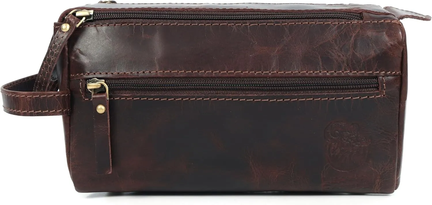 Personalized Toiletry Bag for Men, Engraved Leather Dopp Kit, Monogram Travel Shaving Bag, Stylish and Functional Travel Companion