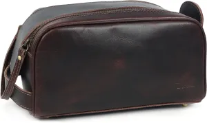 Personalized Toiletry Bag for Men, Engraved Leather Dopp Kit, Name Customize Travel Shaving Bag, Stylish and Functional Travel Companion
