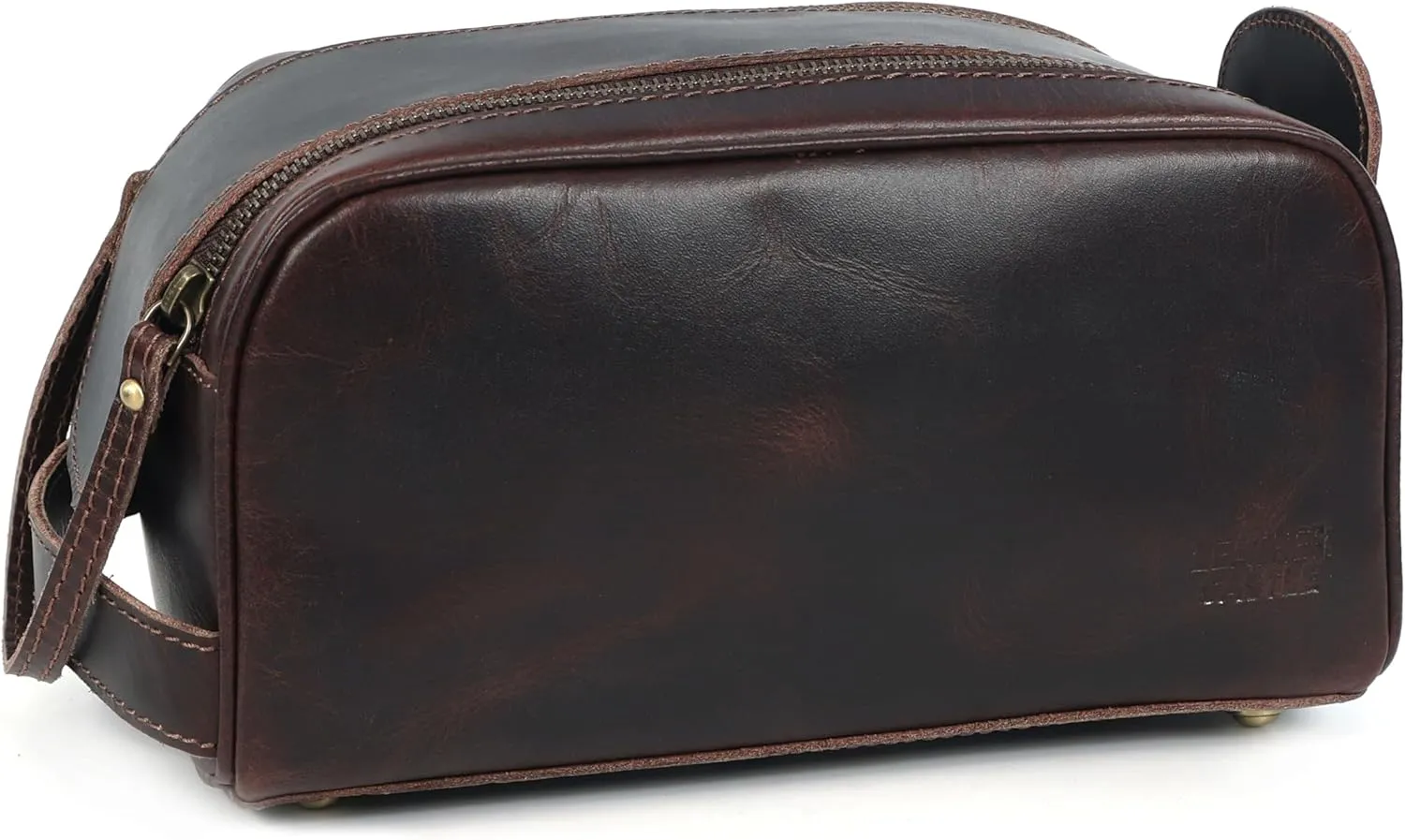 Personalized Toiletry Bag for Men, Engraved Leather Dopp Kit, Name Customize Travel Shaving Bag, Stylish and Functional Travel Companion