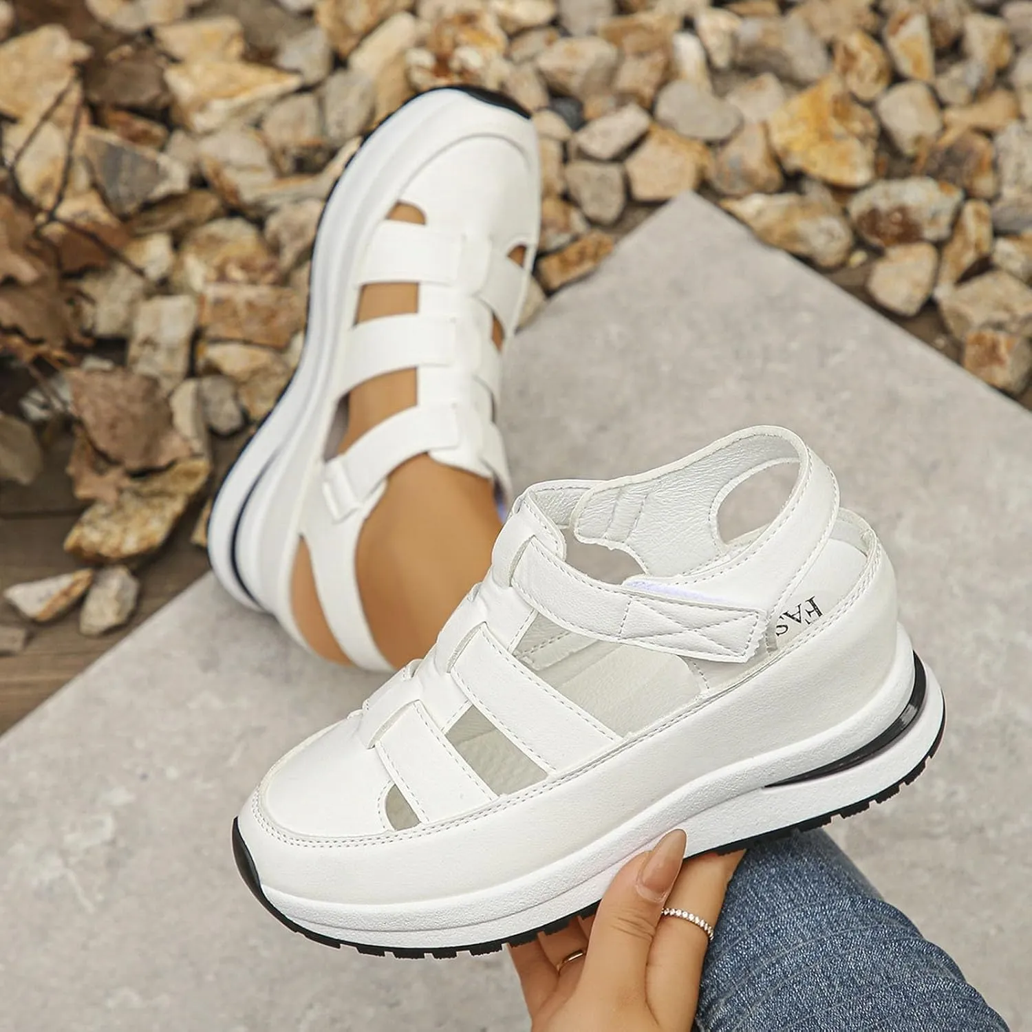 Platform Wedge Sandals for Women Hollow Out Breathable Sandal Closed Toe Sandals Casual Stylish Sandal 2025