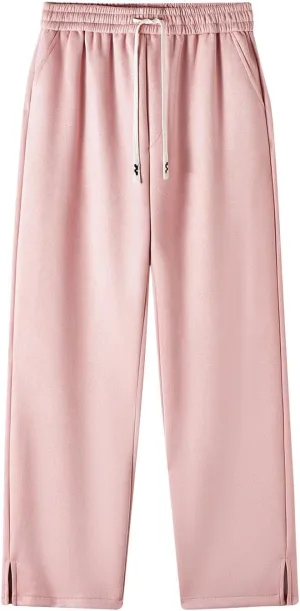 Plus Size Casual Pants for Men Athletic Comfy Pants Plain Drawstring Pants Travel Warm Pants Relaxed Comfort Pants