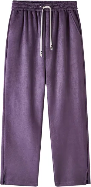 Plus Size Casual Pants for Men Athletic Comfy Pants Plain Drawstring Pants Travel Warm Pants Relaxed Comfort Pants