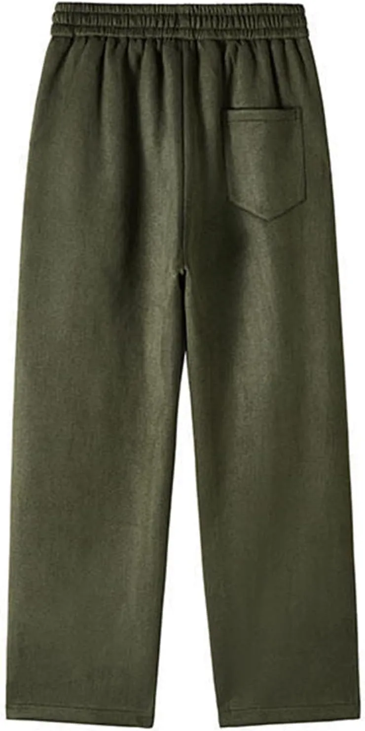 Plus Size Casual Pants for Men Athletic Comfy Pants Plain Drawstring Pants Travel Warm Pants Relaxed Comfort Pants