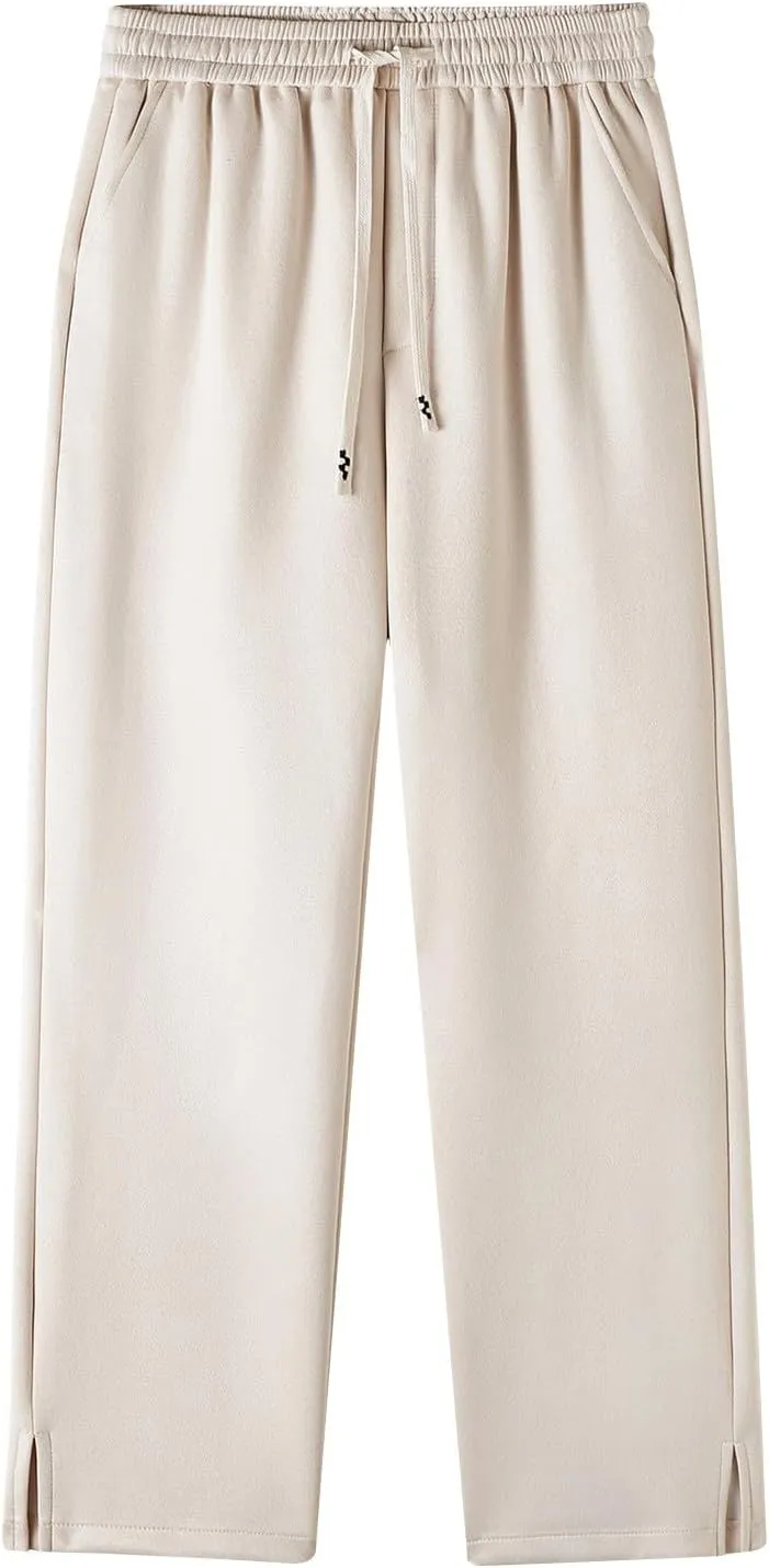 Plus Size Casual Pants for Men Athletic Comfy Pants Plain Drawstring Pants Travel Warm Pants Relaxed Comfort Pants