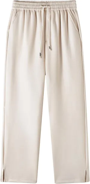 Plus Size Casual Pants for Men Athletic Comfy Pants Plain Drawstring Pants Travel Warm Pants Relaxed Comfort Pants