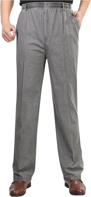 Plus Size Mens Pants Lightweight Hiking Pants Work Active Pants Solid Color Classic Pants Daily Elastic Waist Pants