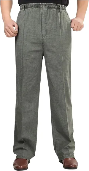 Plus Size Mens Pants Lightweight Hiking Pants Work Active Pants Solid Color Classic Pants Daily Elastic Waist Pants