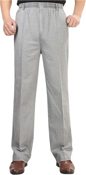 Plus Size Mens Pants Lightweight Hiking Pants Work Active Pants Solid Color Classic Pants Daily Elastic Waist Pants