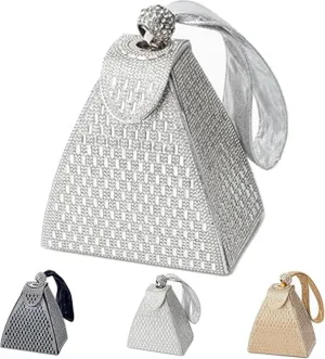 Pyramid Shape Luxury Evening Bags,Cocktail Engagement Triangle Bag For Party Night,Clutch Purse Wrist bag
