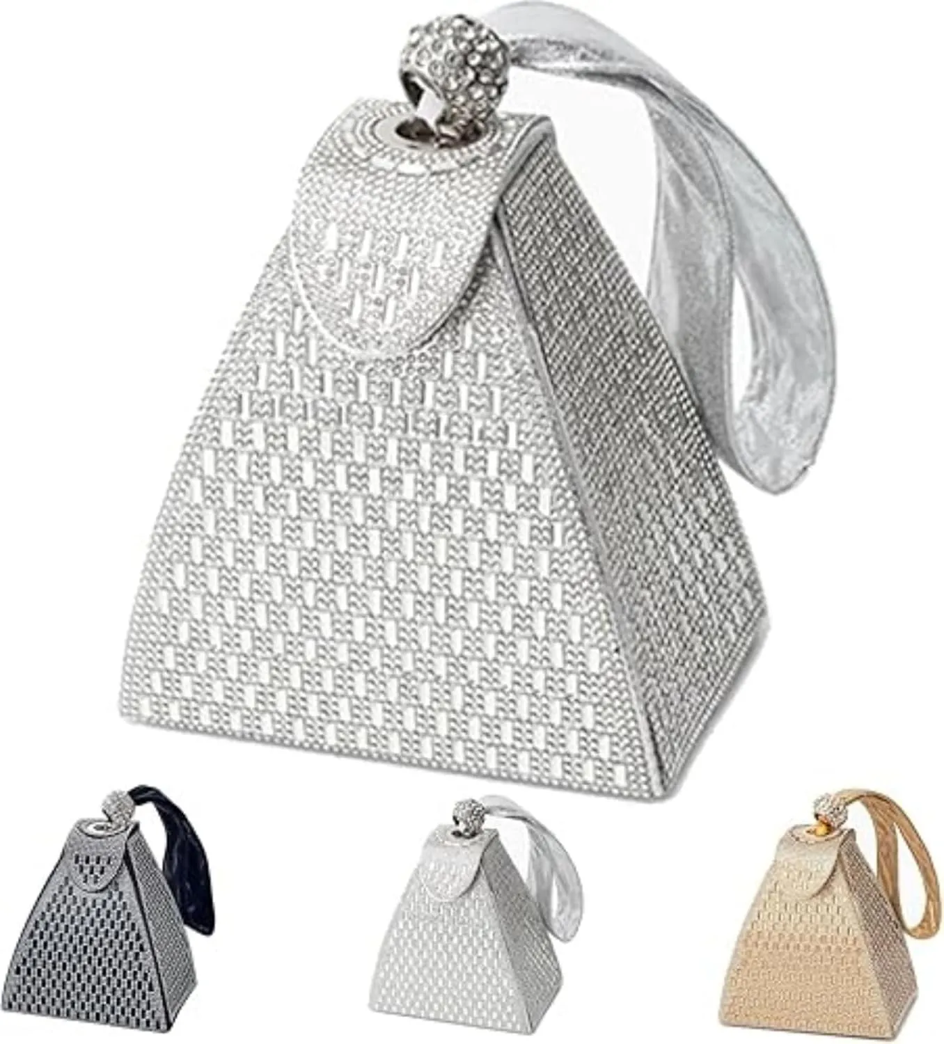 Pyramid Shape Luxury Evening Bags,Cocktail Engagement Triangle Bag For Party Night,Clutch Purse Wrist bag