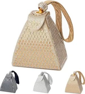 Pyramid Shape Luxury Evening Bags,Cocktail Engagement Triangle Bag For Party Night,Clutch Purse Wrist bag