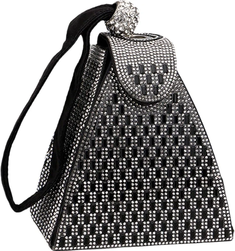 Pyramid Shape Rhinestones Luxury Evening Bags Fashion Evening Handbag Purse Cocktail Wedding Engagement Bag for Party Night