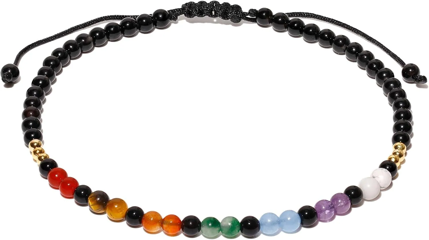Reiki 7 Chakra Beaded Anklet Meditation Yoga Colorful Ankle Bracelets for Women Balance Beach Foot Jewelry Adjustable