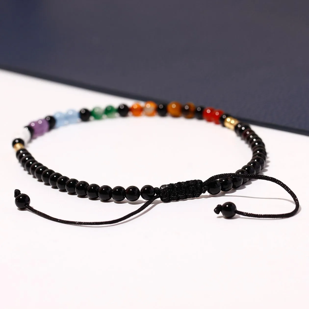 Reiki 7 Chakra Beaded Anklet Meditation Yoga Colorful Ankle Bracelets for Women Balance Beach Foot Jewelry Adjustable
