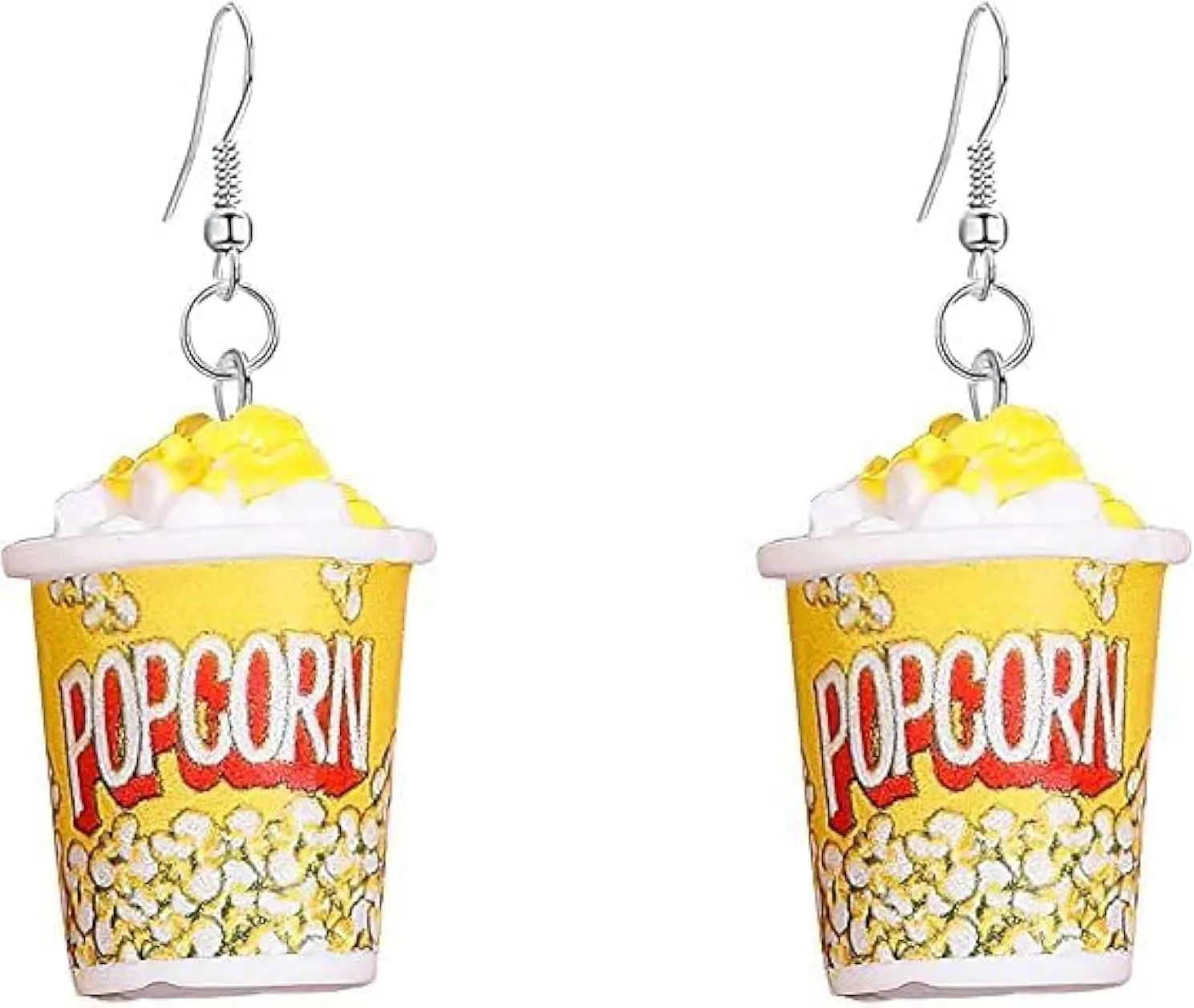 Resin Handmade Cute Earring Funny Emulational Resin Earring Charm Food Cartoon Snacks Popcorn Earrings for Women Gift