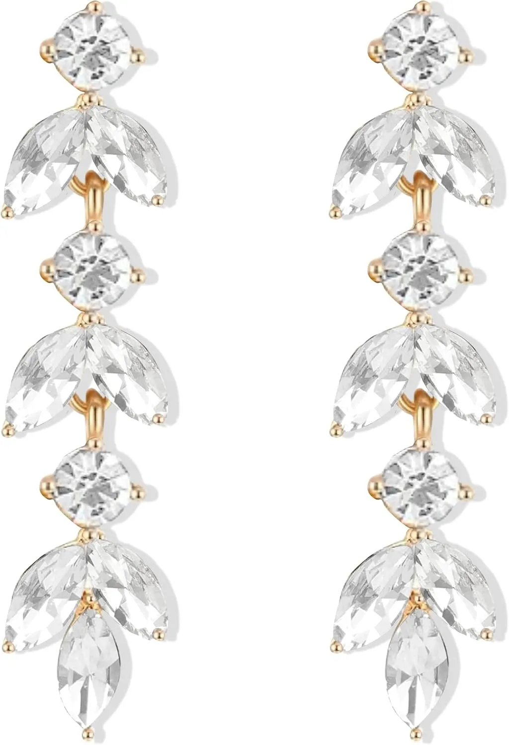 Rhinestone Wedding Earrings For Bridal Statement Crystal Dangle Drop Wedding Earrings for Women Sparkly CZ Prom Earrings For Formal Jewelry Gifts