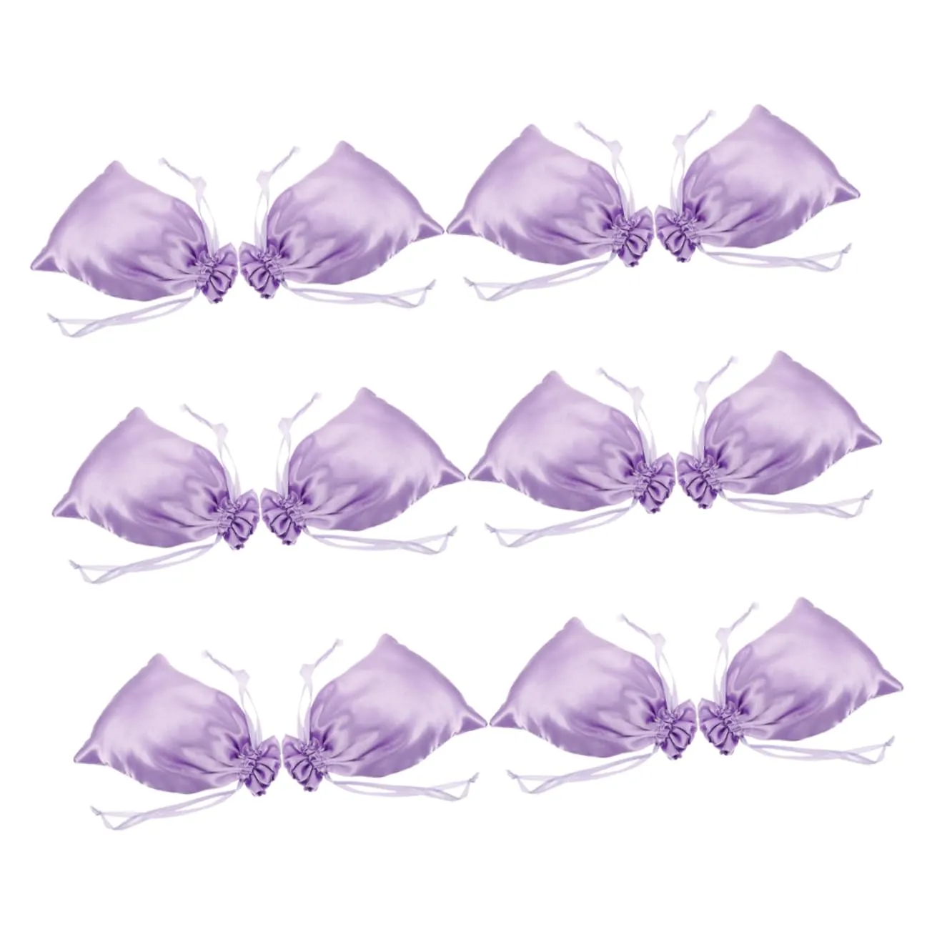 Satin Wig Bags Set of 12 Traveling Bag Drawstring Hair Storage Wedding Favor Velvet Pouches