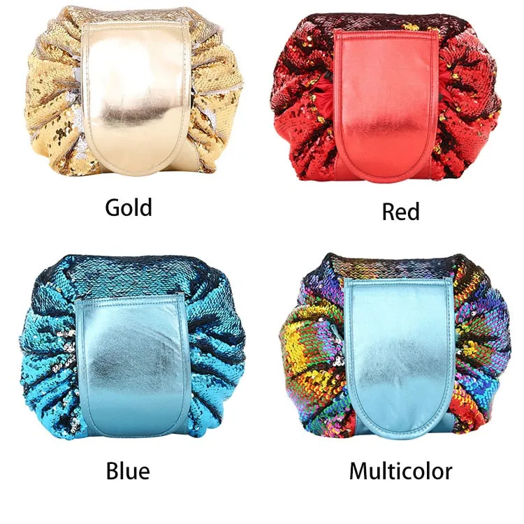 Sequin Drawstring Makeup Bag