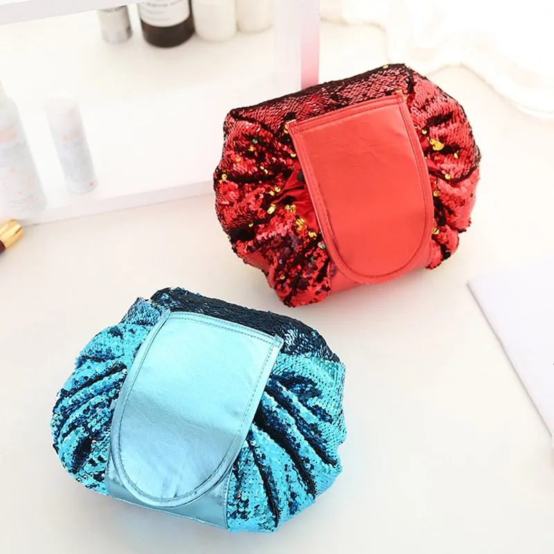 Sequin Drawstring Makeup Bag