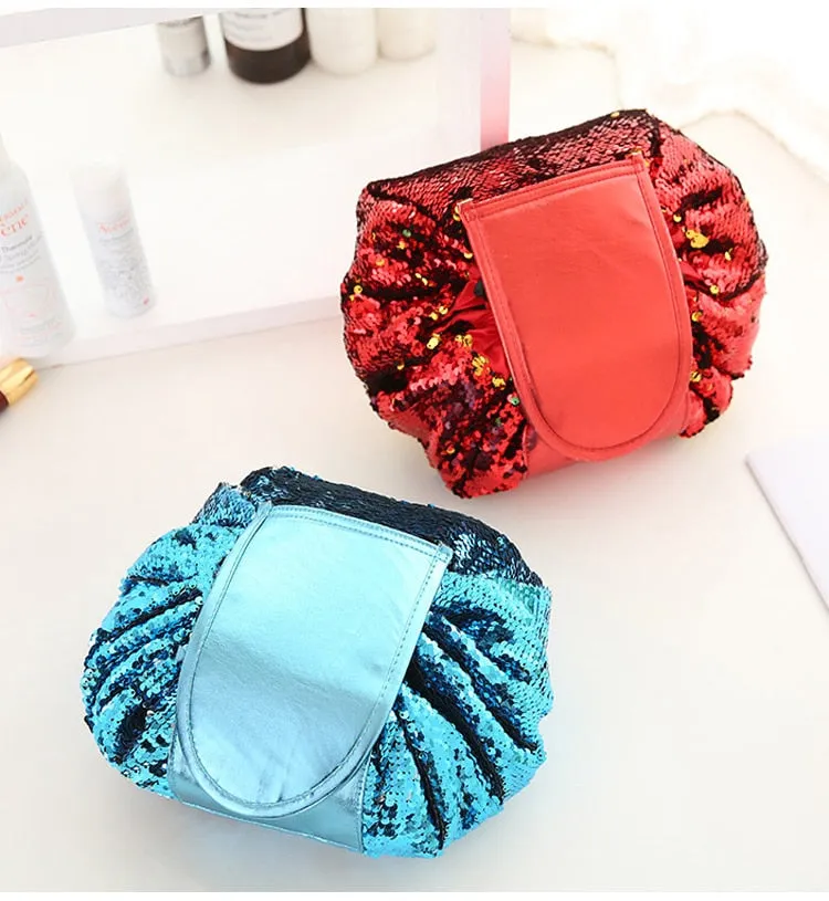 Sequin Drawstring Makeup Bag