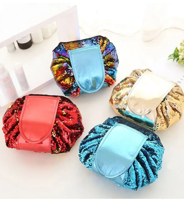 Sequin Drawstring Makeup Bag