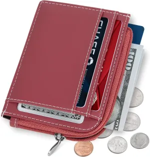 SERMAN BRANDS Wallet Women Zipper Rfid Blocking Small Compact Luxury Leather Pocket Wallet Ladies Mini Purse Credit Card Holder - Compact