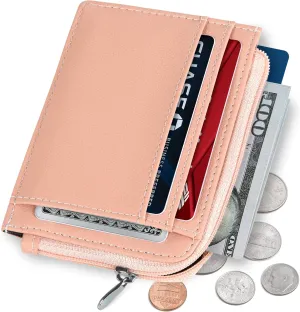 SERMAN BRANDS Wallet Women Zipper Rfid Blocking Small Compact Luxury Leather Pocket Wallet Ladies Mini Purse Credit Card Holder - Compact