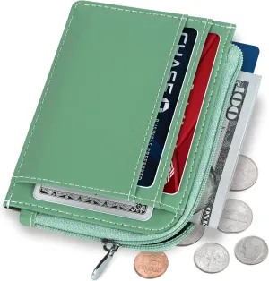 SERMAN BRANDS Wallet Women Zipper Rfid Blocking Small Compact Luxury Leather Pocket Wallet Ladies Mini Purse Credit Card Holder - Compact