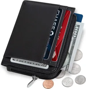 SERMAN BRANDS Wallet Women Zipper Rfid Blocking Small Compact Luxury Leather Pocket Wallet Ladies Mini Purse Credit Card Holder - Compact