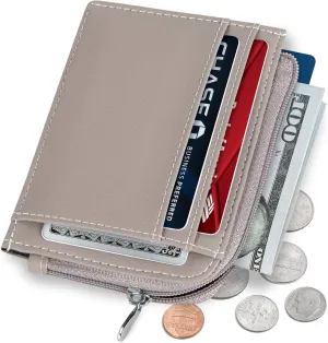 SERMAN BRANDS Wallet Women Zipper Rfid Blocking Small Compact Luxury Leather Pocket Wallet Ladies Mini Purse Credit Card Holder - Compact