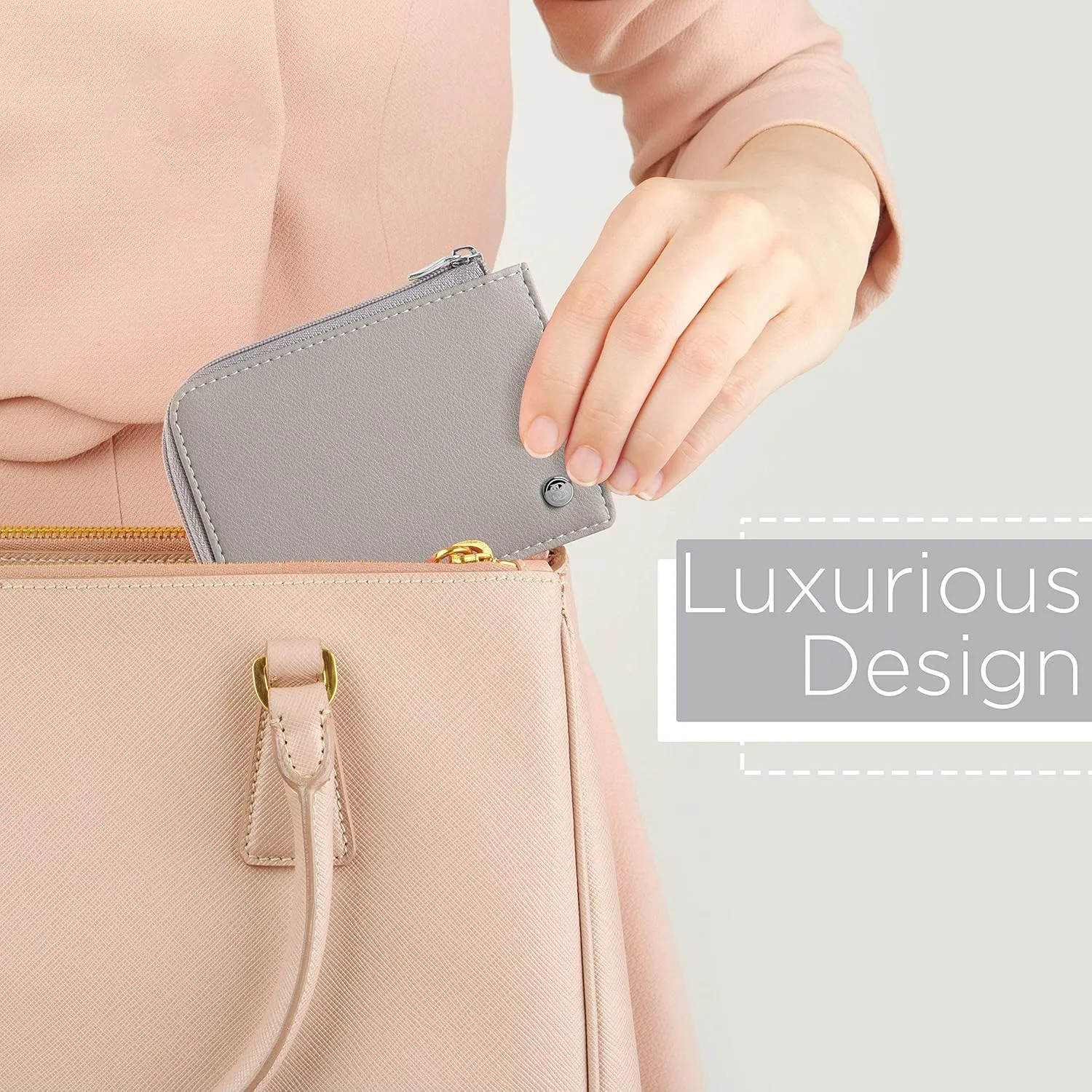 SERMAN BRANDS Wallet Women Zipper Rfid Blocking Small Compact Luxury Leather Pocket Wallet Ladies Mini Purse Credit Card Holder - Compact