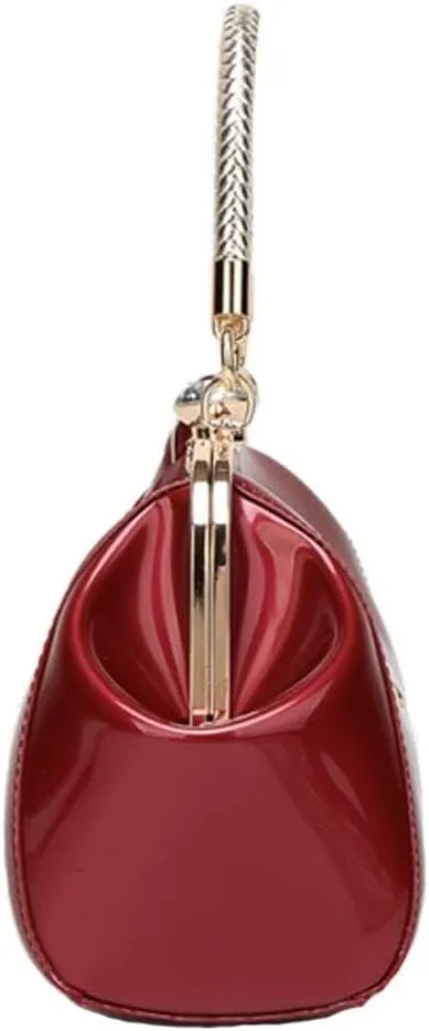 Shoulder Clutch Purse with Adjustable Strap Evening Crossbody Wallet Women Retro Top Handle Handbag Kiss Lock