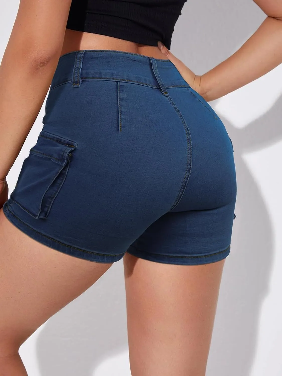 Skorts Skirts for Women Trendy Y2k Cargo Denim Mini Skirt High Waisted Stretchy Jean Shorts