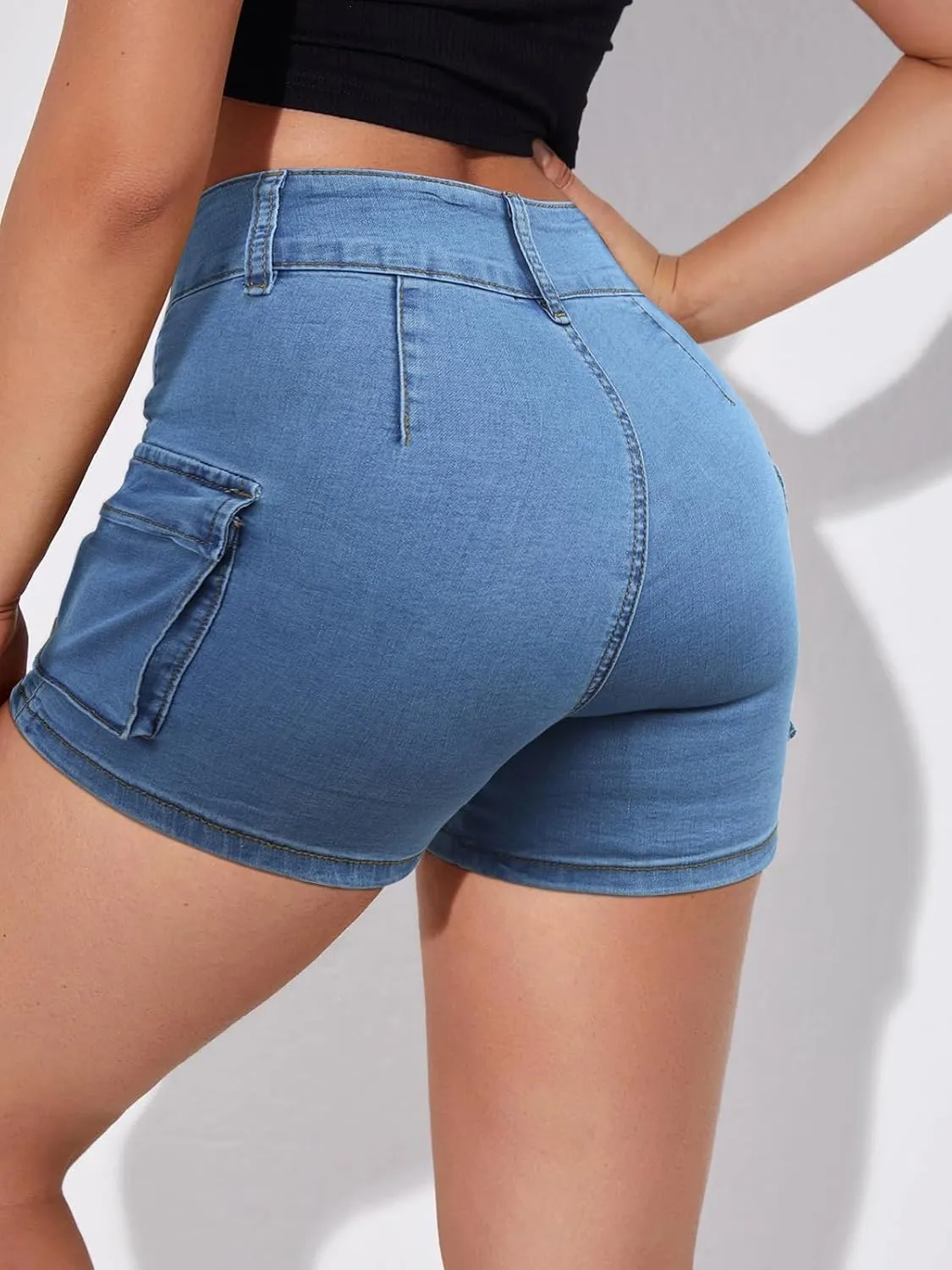 Skorts Skirts for Women Trendy Y2k Cargo Denim Mini Skirt High Waisted Stretchy Jean Shorts