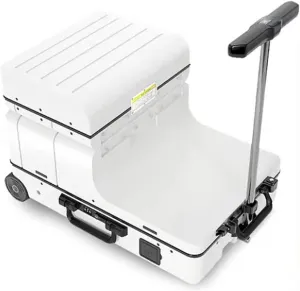 Smart Riding Boarding Box Elderly Scooter 20 Inch Electric Luggage Multi-Functional Trolley Suitcase, Combination Lock (White)