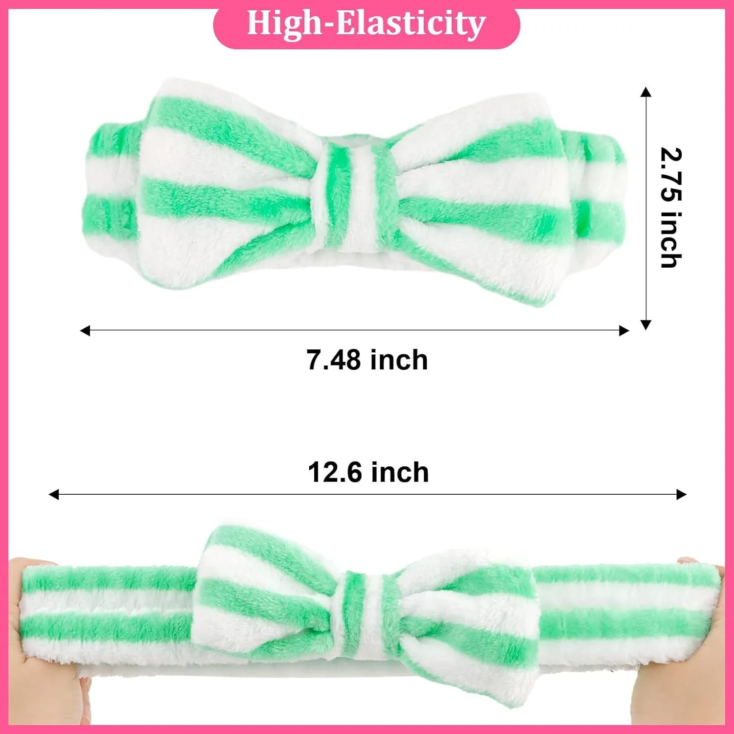 Spa headband, Wristbands, Headband for Washing Face, 2pcs Wristlets for Sleeves Dry, Make up Headband Yellow Pink