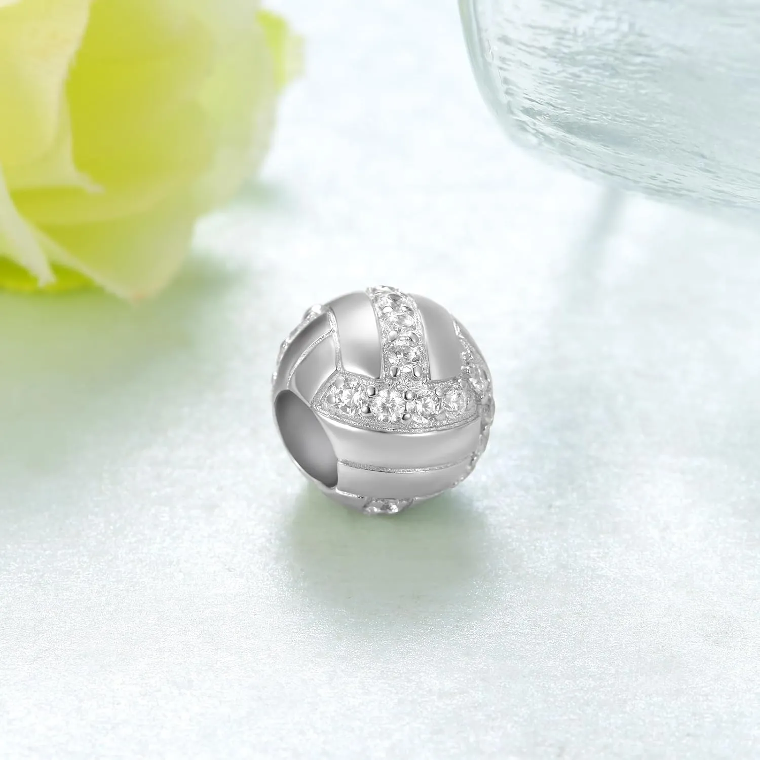 Sport Charm Sterling Silver Volleyball/Baseball/Softball/Soccer/Basketball/Football/Pickleball Charms for Bracelets Sport Jewelry Gifts for Women
