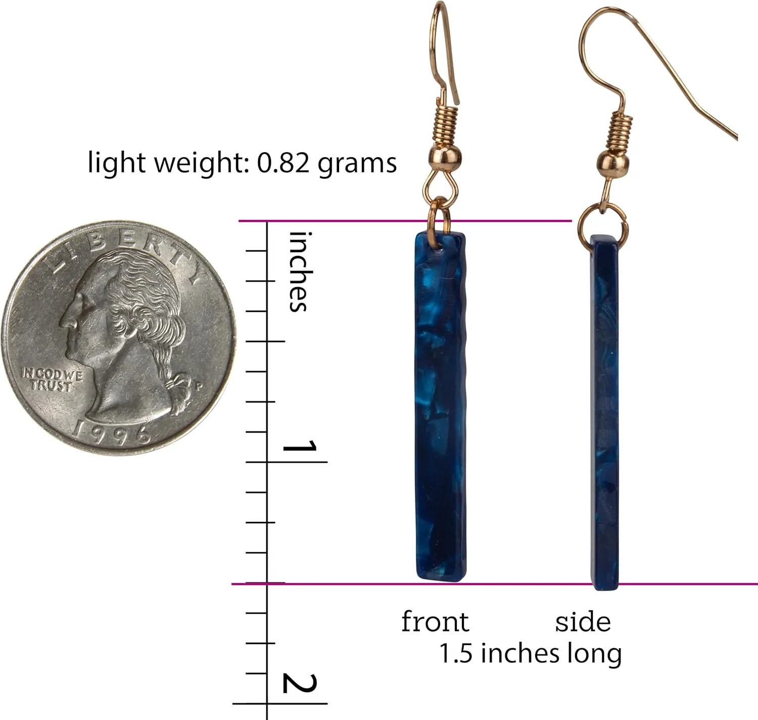 SPUNKYsoul Handmade Resin Bar Tortoise Earrings for Women