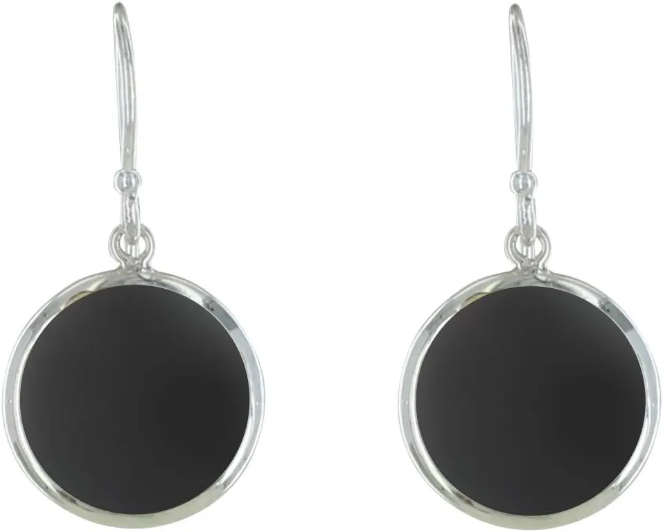 Sterling Silver 925 Earrings Disc Resin