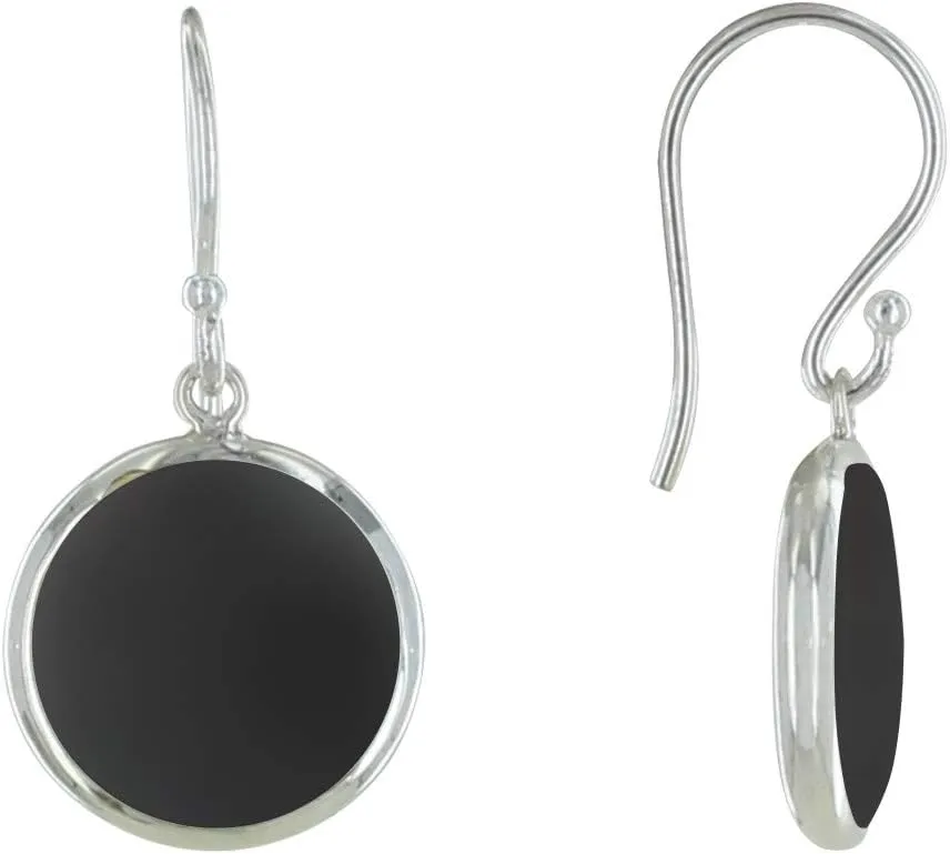 Sterling Silver 925 Earrings Disc Resin