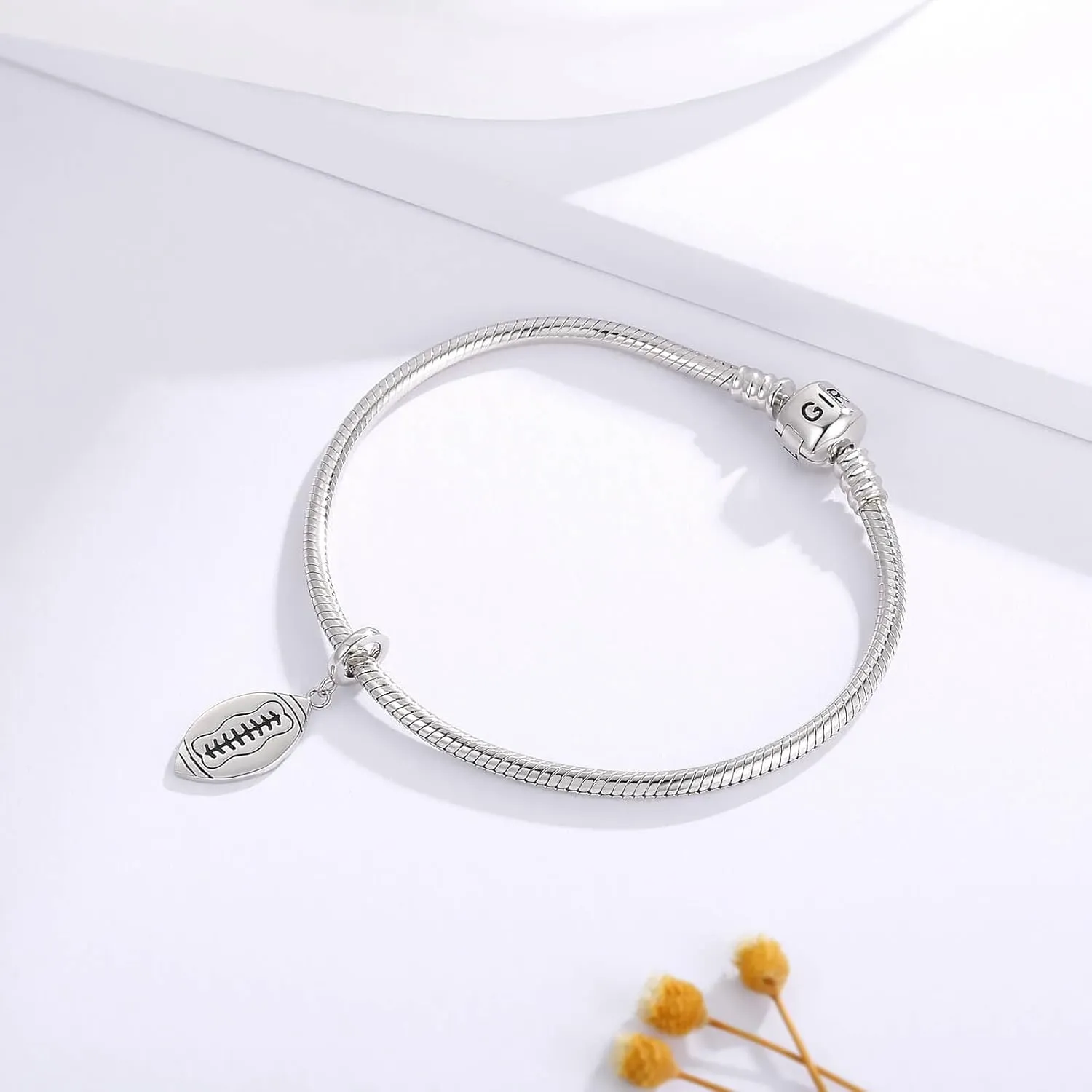 Sterling Silver Sport Ball Charms for Bracelet or Necklace: Football Basketball Tennis Baseball Sport Ball Dangle Pendant Bead Charms for Bracelet Necklace Birthday Mothers Day Personalized Jewelry Gift for Women Sport Lovers Fans