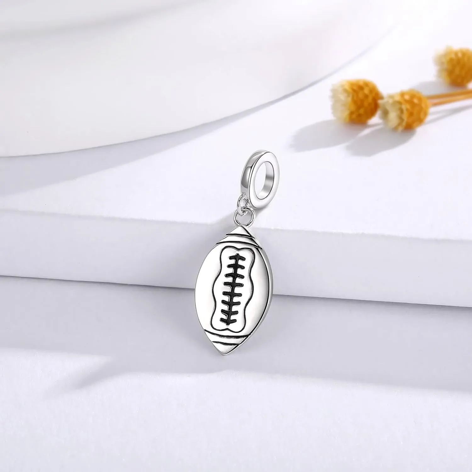 Sterling Silver Sport Ball Charms for Bracelet or Necklace: Football Basketball Tennis Baseball Sport Ball Dangle Pendant Bead Charms for Bracelet Necklace Birthday Mothers Day Personalized Jewelry Gift for Women Sport Lovers Fans