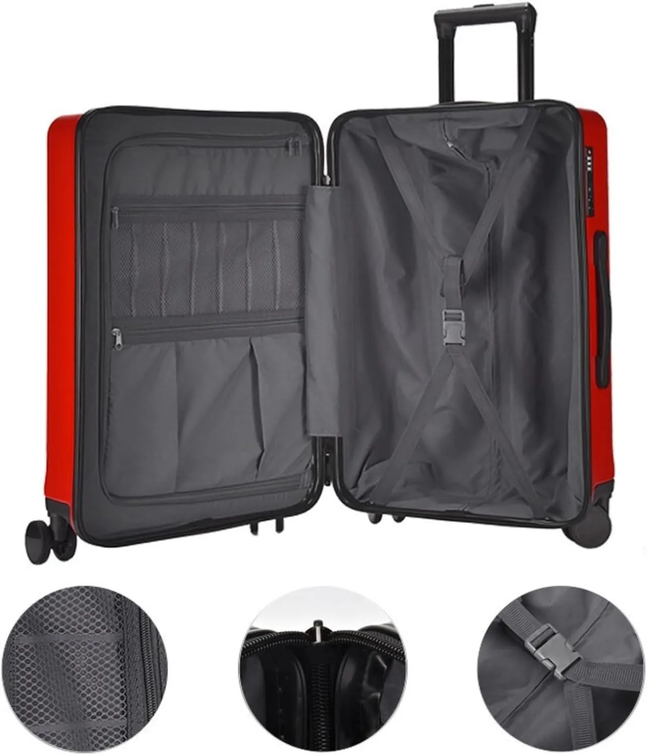 Suitcase Hard Shell Carry on Luggage Lightweight Pressure Resistant and Durable Travel Luggage Anti-Fall Suitcase (Color : A, Size : 20in)
