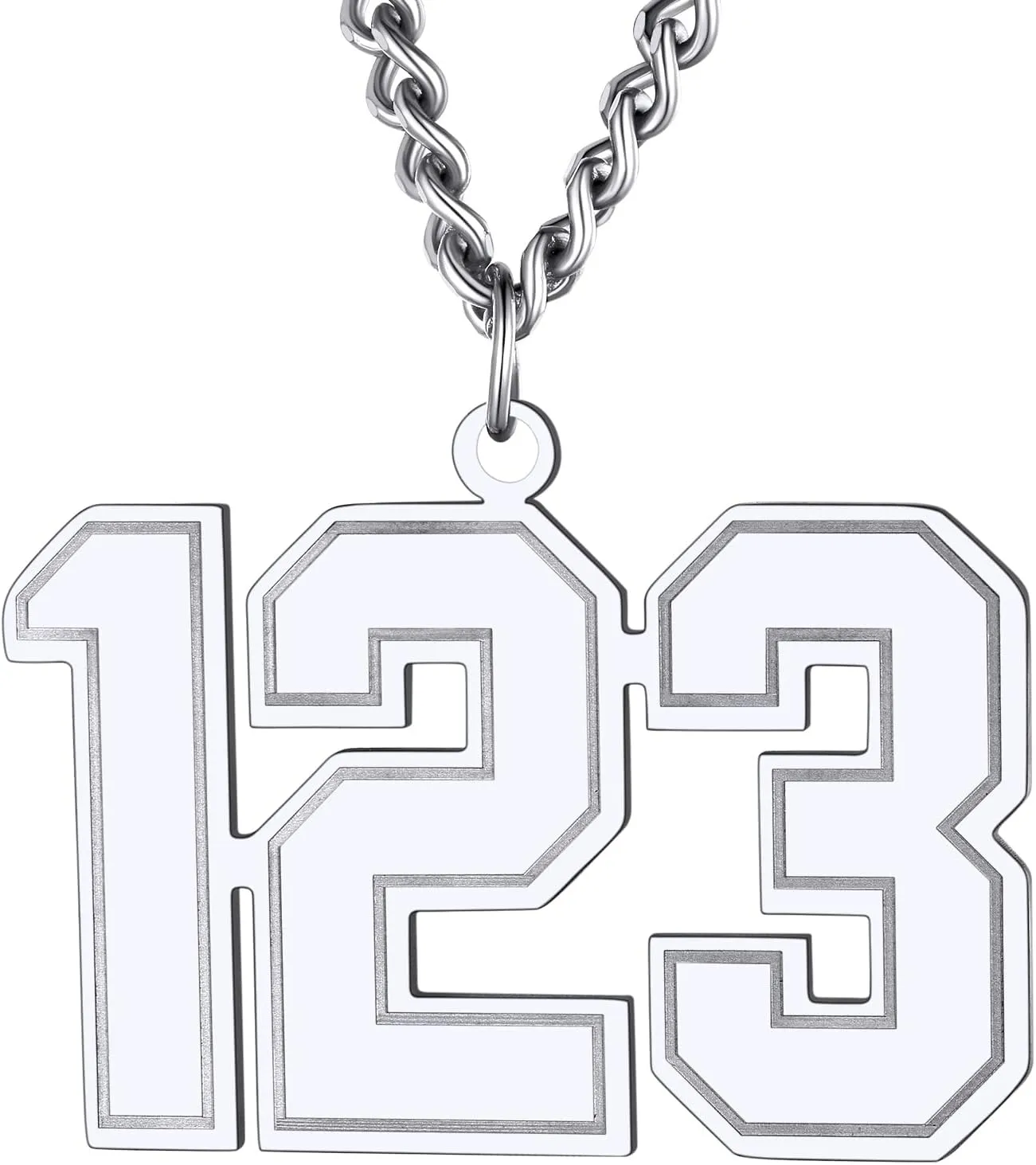 Supcare Men Inspiration Number Pendant with 22''  2'' Curb Chain,Stainless Steel/18K Gold Plated/Black (Gift Wrapped)